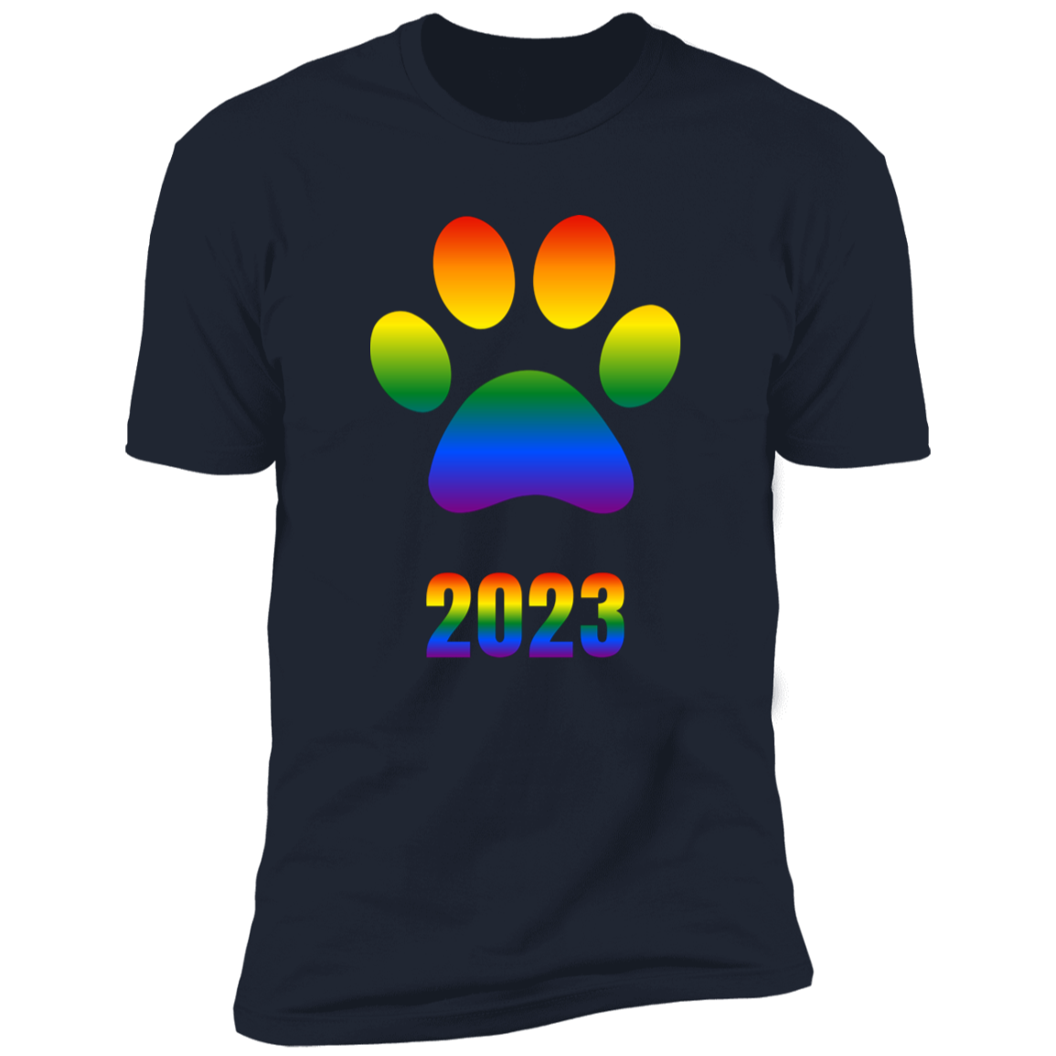 Dog Paw pride 2023 t-shirt, dog pride dog shirt for humans, in navy blue