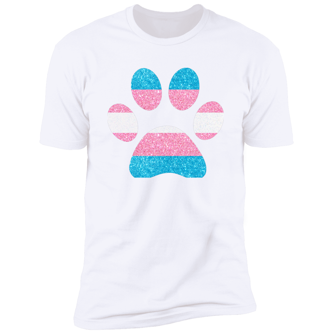 Dog Paw Trans Pride t-shirt, dog trans pride dog shirt for humans, in white