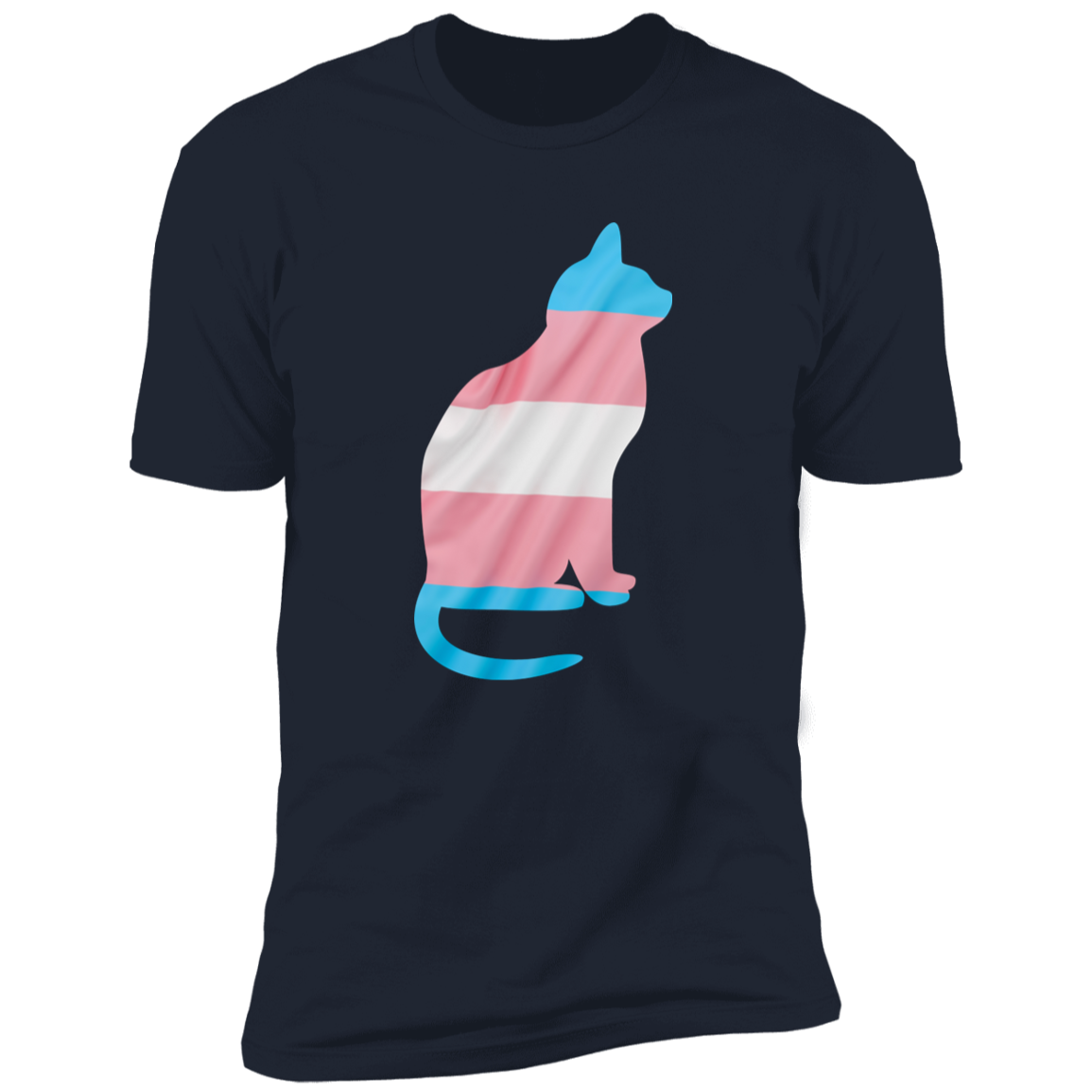 Trans Pride Cat Pride T-shirt, Trans Pride Cat Shirt for humans, in navy blue