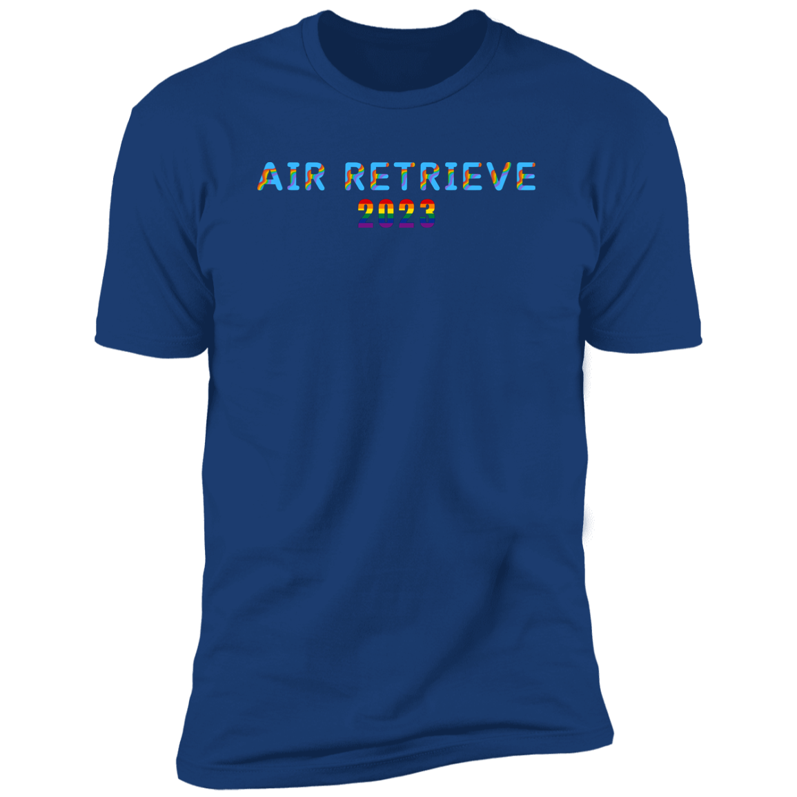 Air Retrieve 2023 Pride Dock diving t-shirt, dog pride air retrieve dock diving shirt for humans, in royal blue