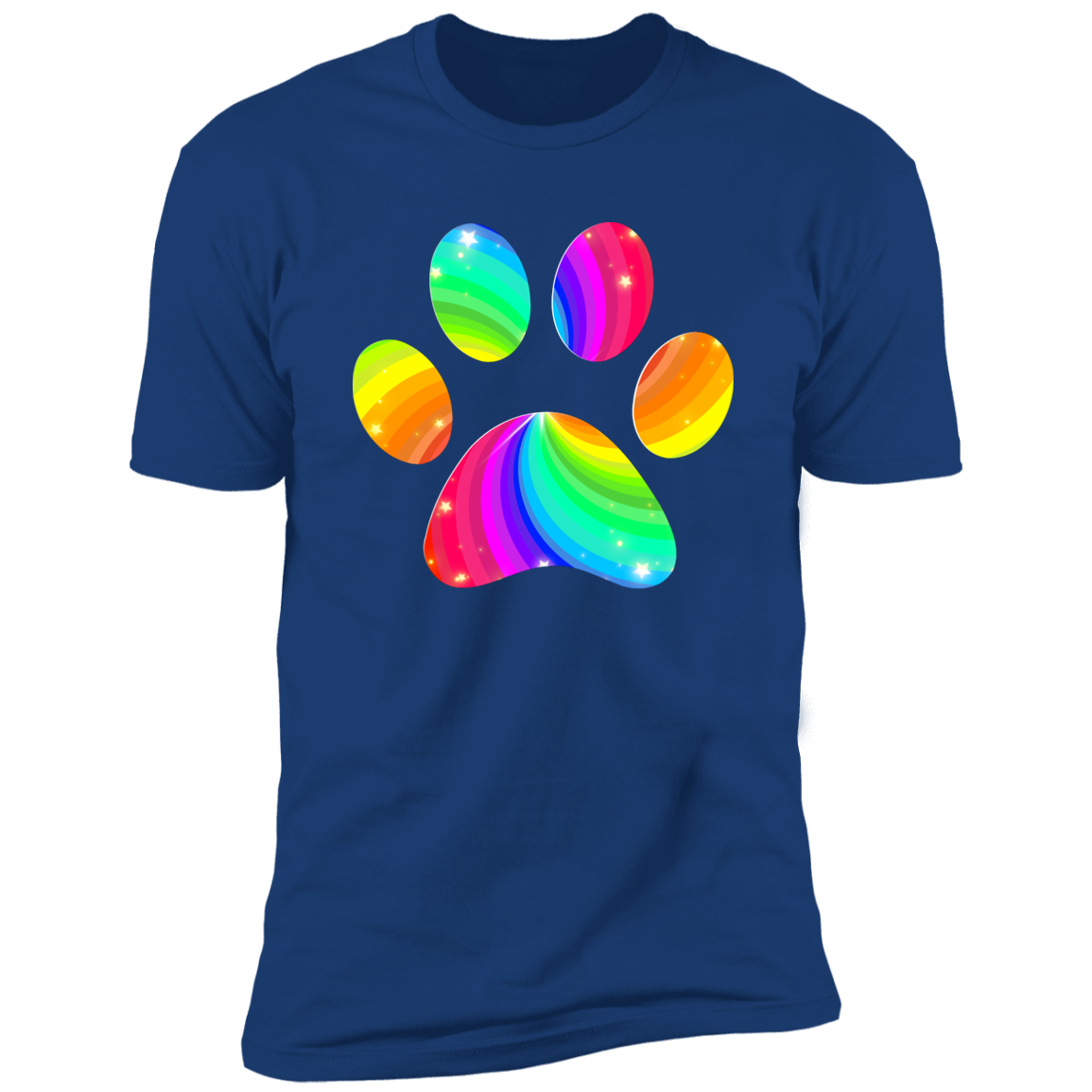 Pride Paw 2023 (Flag) Pride T-shirt, Paw Pride Dog Shirt for humans, in royal blue