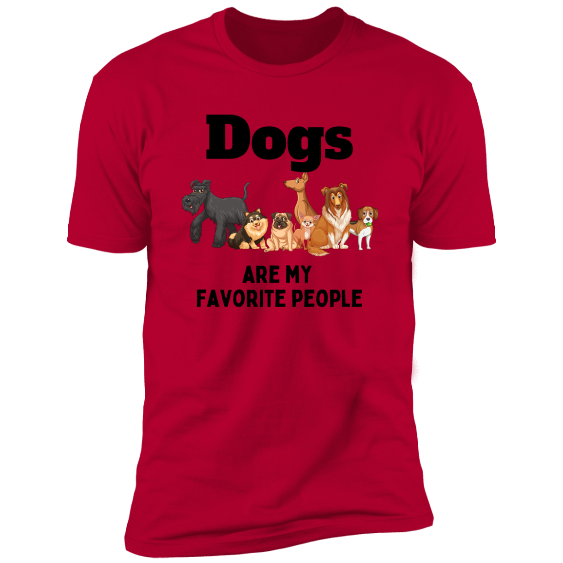 Dogs Are My Favorite People t-shirt, dog shirt for humans, in red