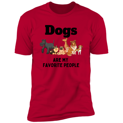 Dogs Are My Favorite People t-shirt, dog shirt for humans, in red