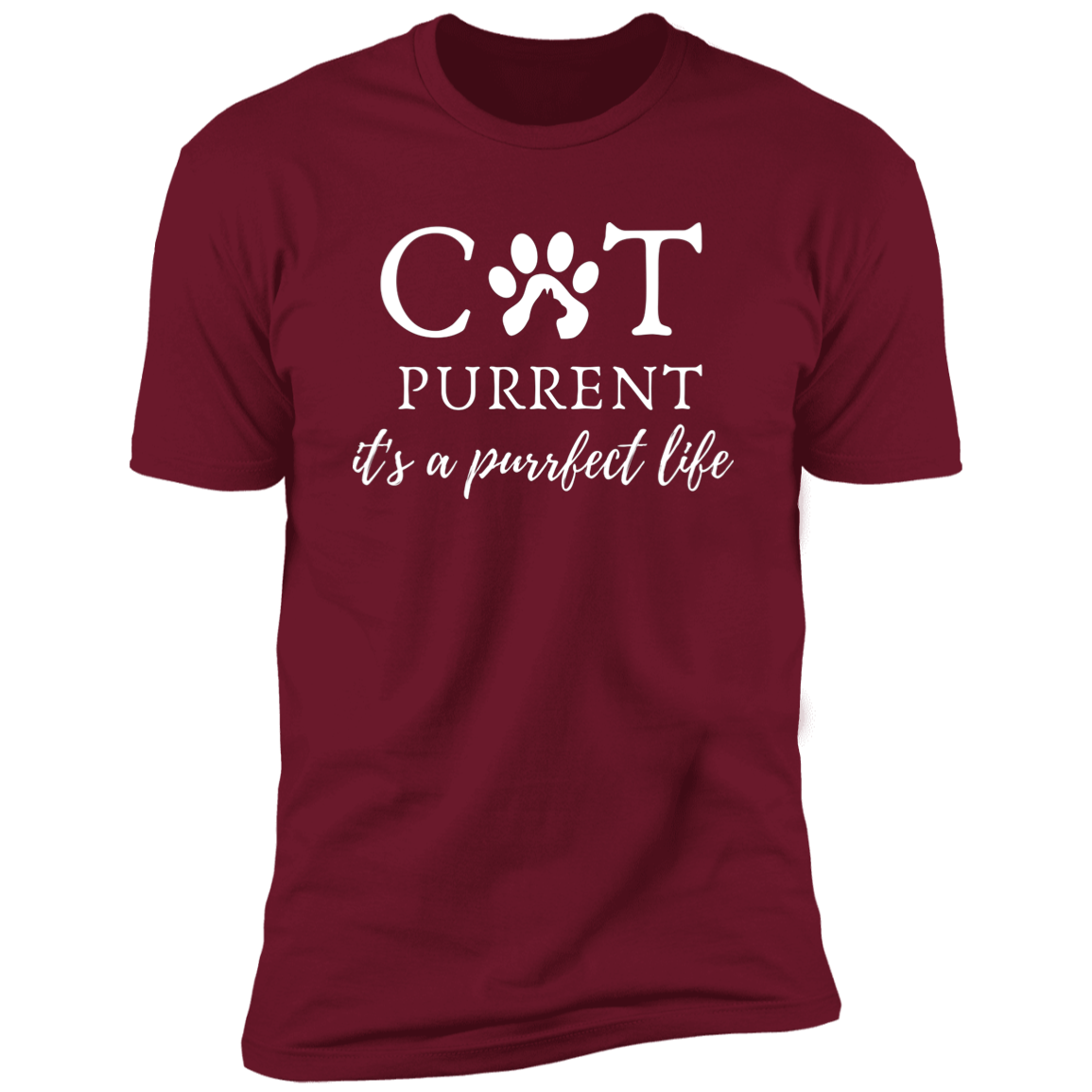 Cat Purrent It's a Purrfect Life T-shirt, Cat Parent Shirt for humans, in cardinal red