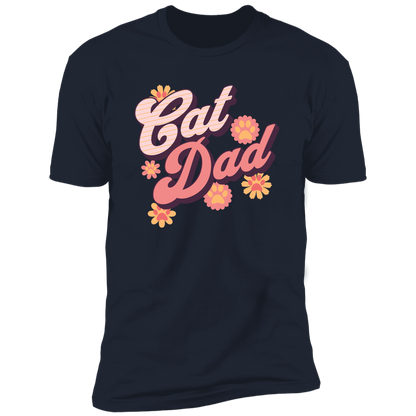 Cat Dad Retro T-shirt, Cat shirt for humans, retro cat dad t-shirt, in navy blue