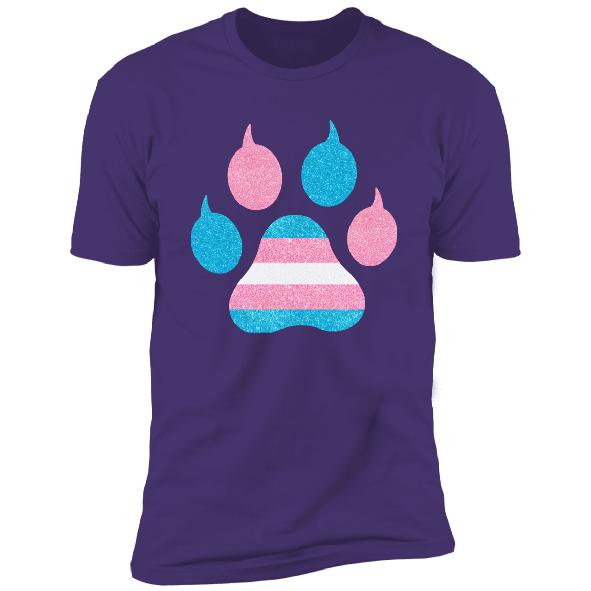 Trans Pride Cat Paw trans pride t-shirt,  trans cat paw pride shirt for humans, in purple rush