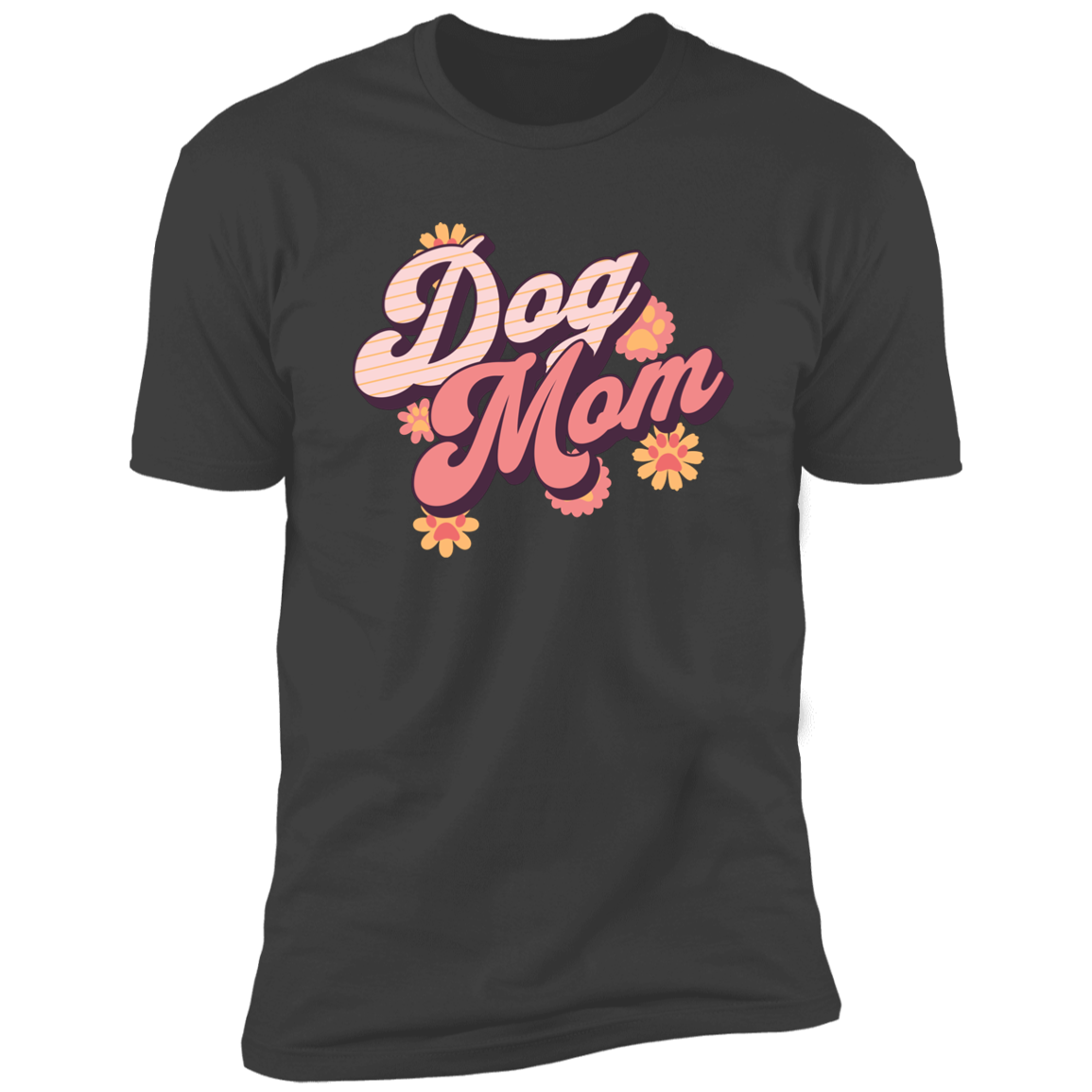 Retro Dog Mom t-shirt, Dog Mom shirt, Dog T-shirt for humans, in heavy metal gray