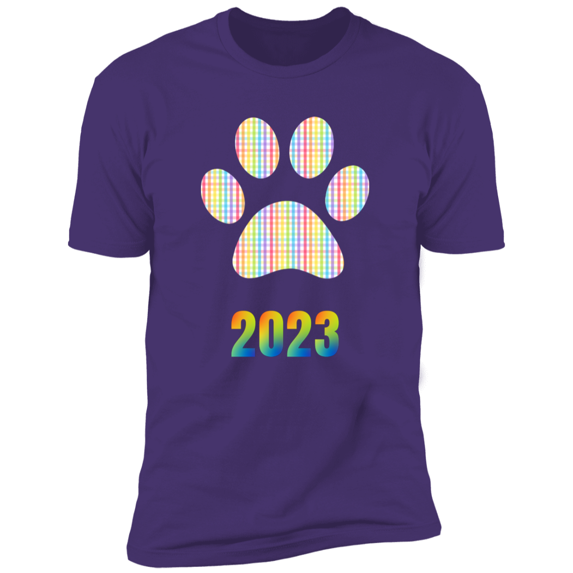 Pride Paw 2023 (Gingham) Pride T-shirt, Paw Pride Dog Shirt for humans, in  purple rush