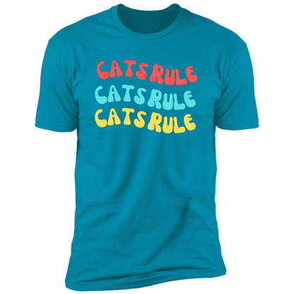 Cats Rule T-shirt, Cat Shirt for humans, in turquoise