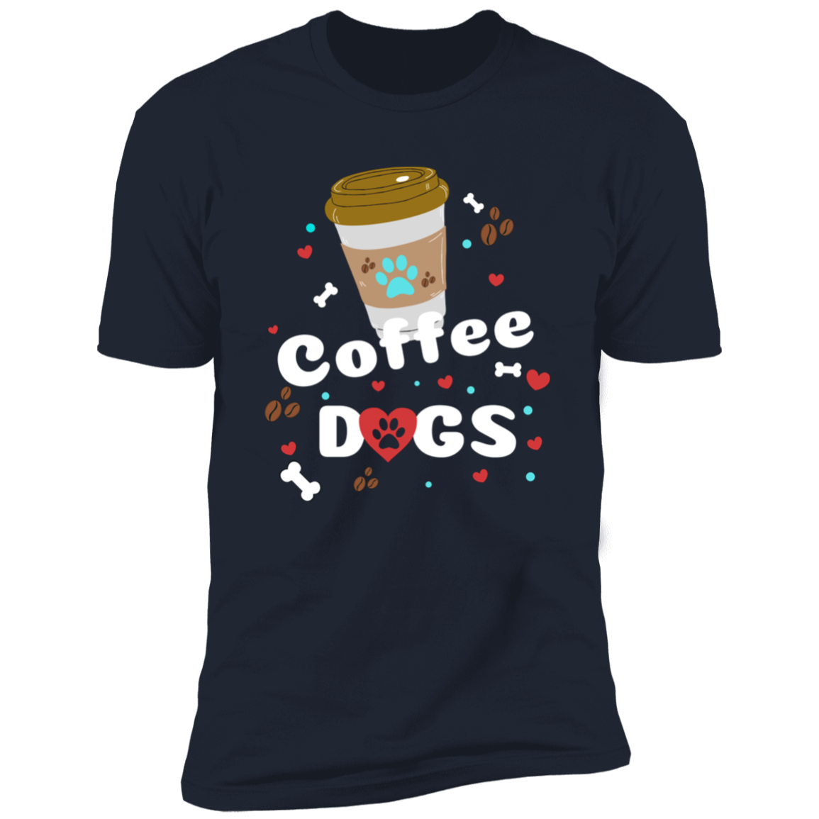 To go Coffee Dogs T-shirt, Dog Shirt for humans, in navy blue