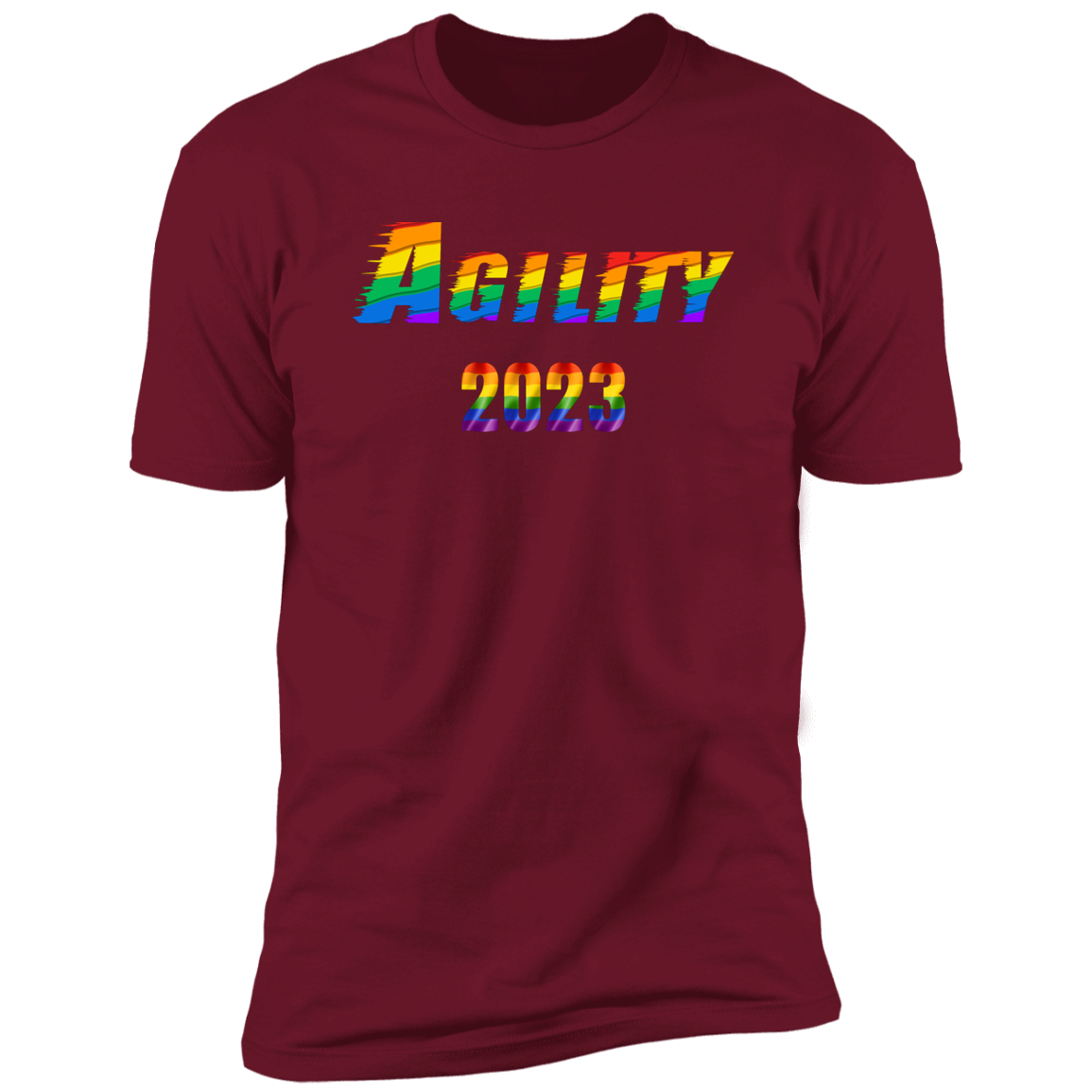 Agility Pride 2023 Cat pride t-shirt,  Agility pride shirt for humans, in cardinal red