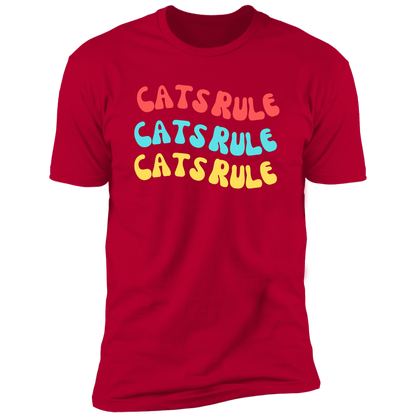 Cats Rule T-shirt, Cat Shirt for humans, in red