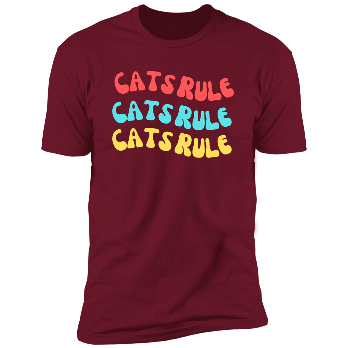 Cats Rule T-shirt, Cat Shirt for humans, in cardinal red