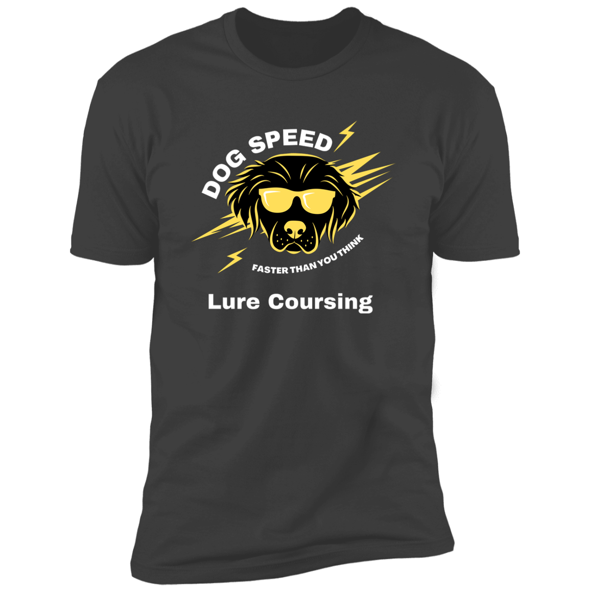 Dog Speed Faster Than You Think Lure Coursing T-shirt, Lure Coursing shirt dog shirt for humans, in heavy metal gray