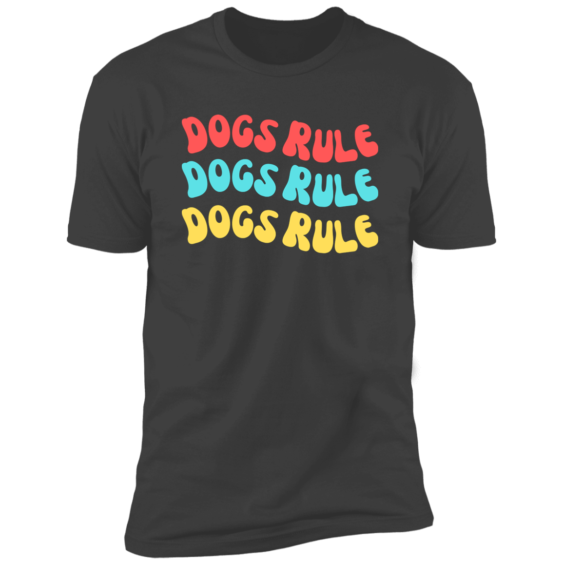 Dogs Rule Dog Shirt, dog shirt for humans, dog mom and dog dad shirt, in heavy metal gray