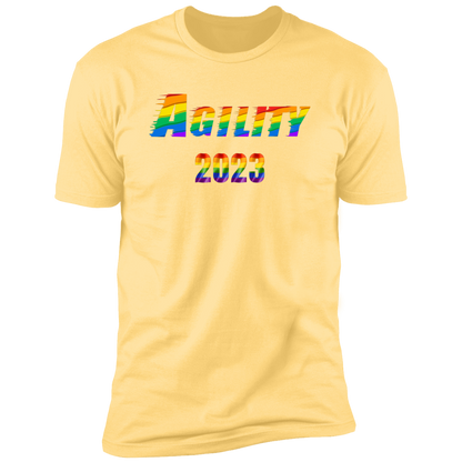 Agility Pride 2023 Cat pride t-shirt,  Agility pride shirt for humans, in banana cream