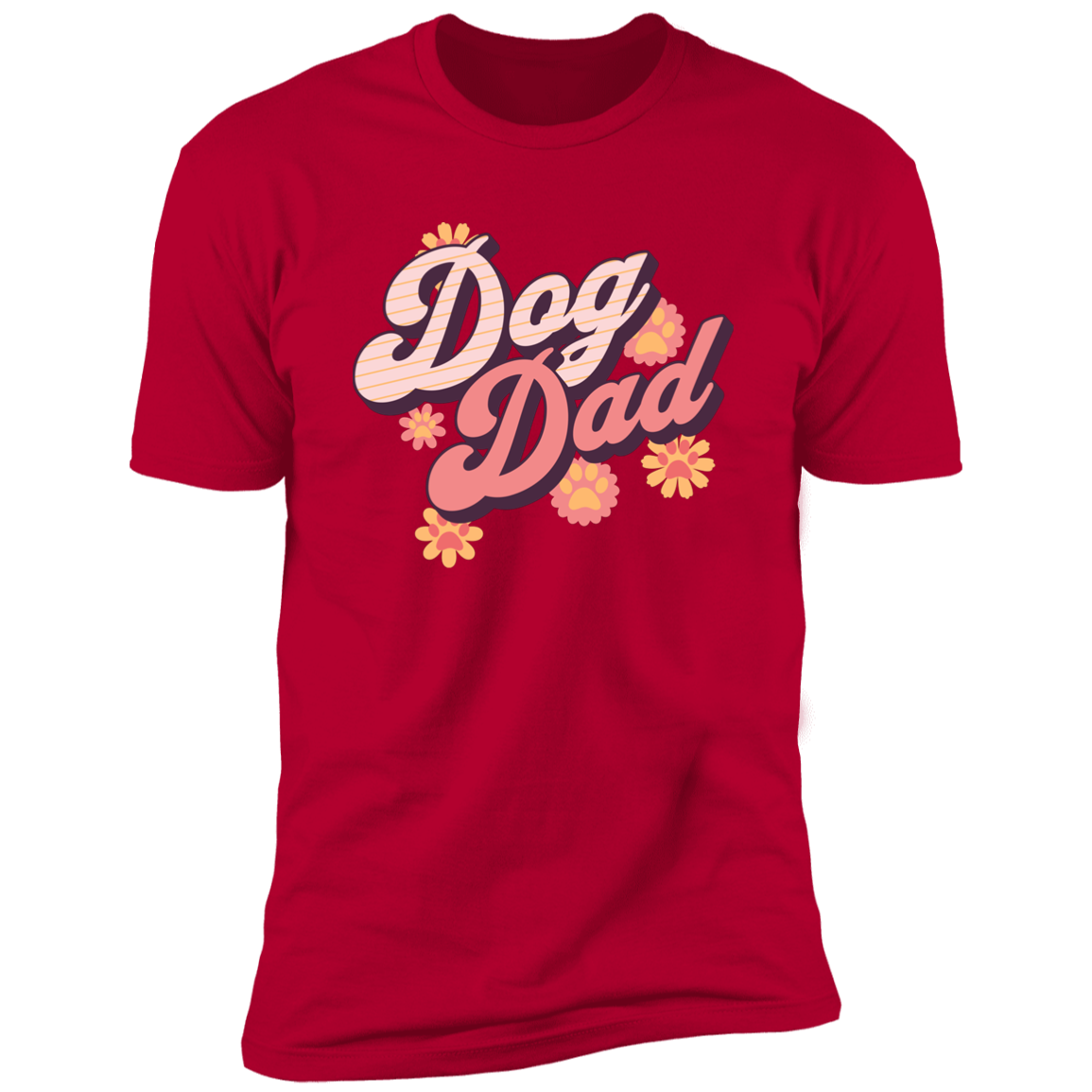 Retro Dog Dad t-shirt, Dog dad shirt, Dog T-shirt for humans, in red
