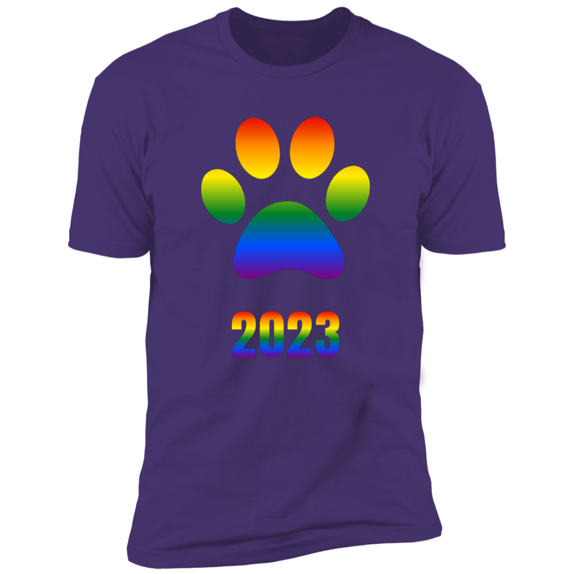 Dog Paw pride 2023 t-shirt, dog pride dog shirt for humans, in purple rush