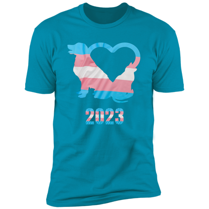 Trans Pride Dog & Cat Heart Pride T-shirt, Trans Pride Dog & Cat Shirt for humans, in turquoise