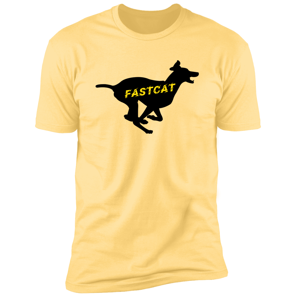 FastCAT Dog T-shirt, sporting dog t-shirt for humans, FastCAT t-shirt, in yellow