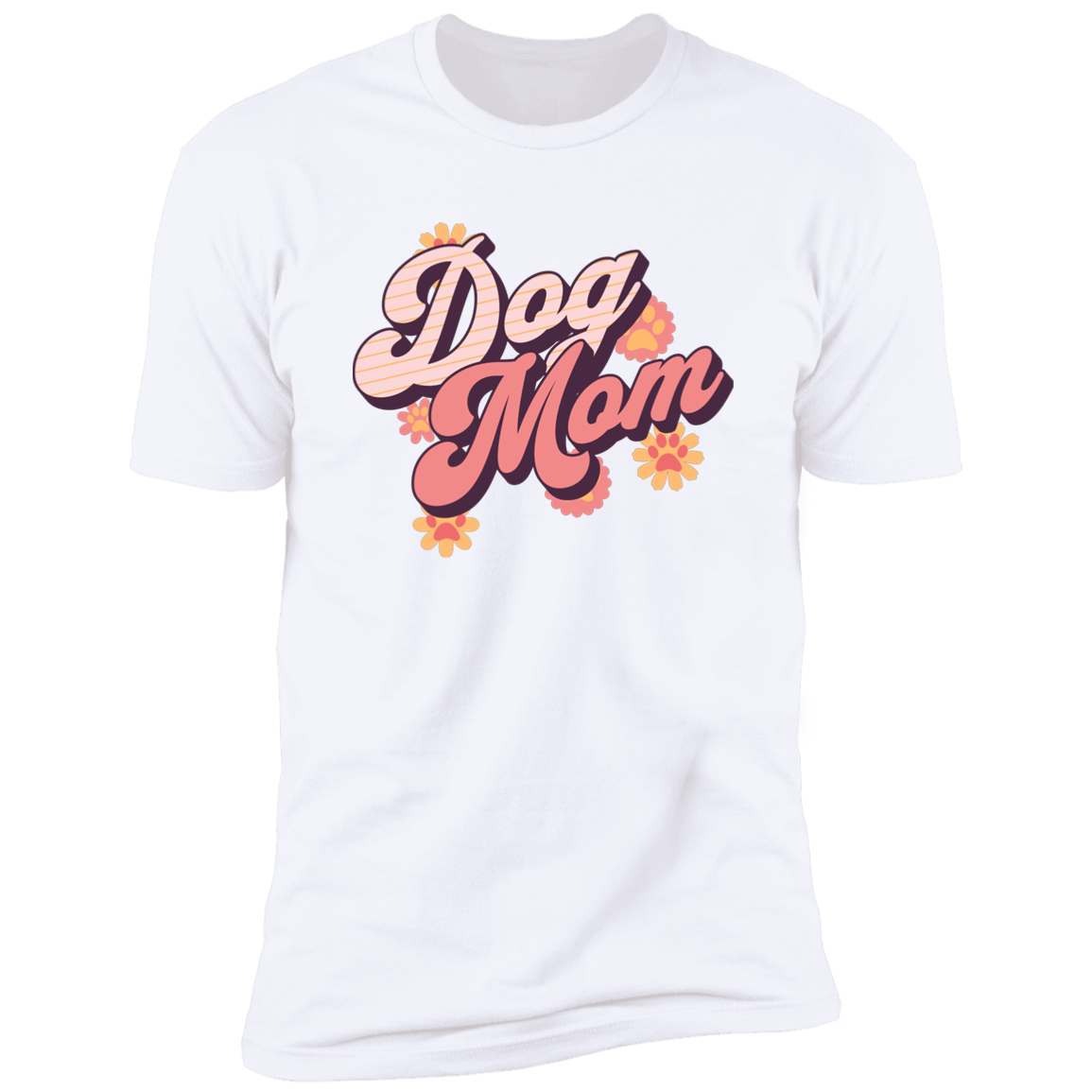 Retro Dog Mom t-shirt, Dog Mom shirt, Dog T-shirt for humans, in white