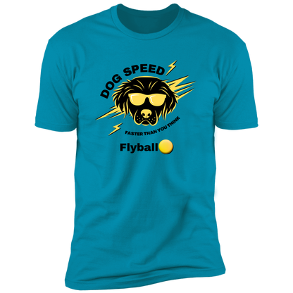 Dog Speed Faster Than You Think Flyball T-shirt, Flyball shirt dog shirt for humans, in turquoise