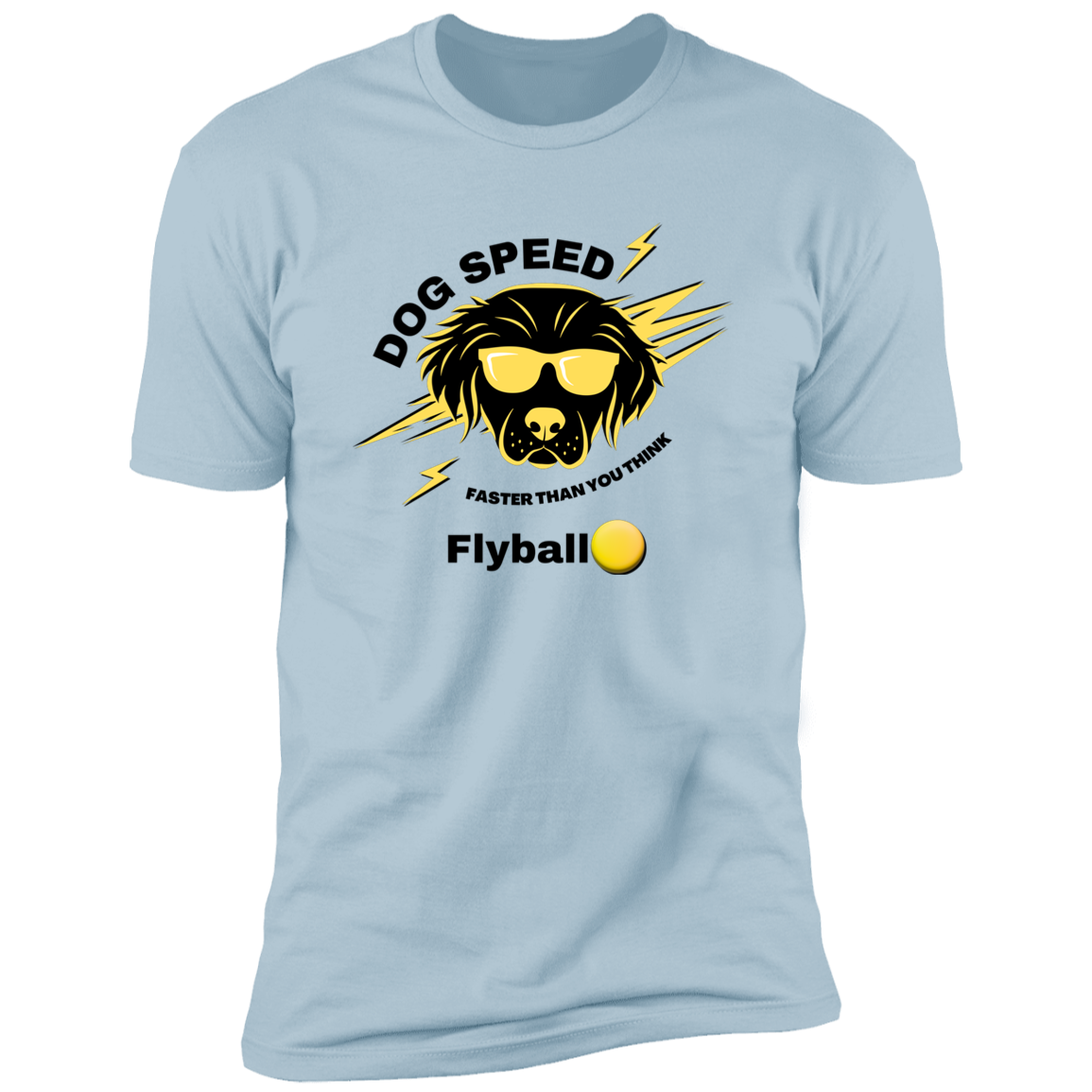 Dog Speed Faster Than You Think Flyball T-shirt, Flyball shirt dog shirt for humans, in light blue