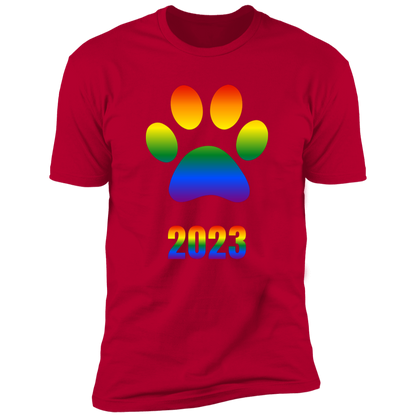 Dog Paw pride 2023 t-shirt, dog pride dog shirt for humans, in red