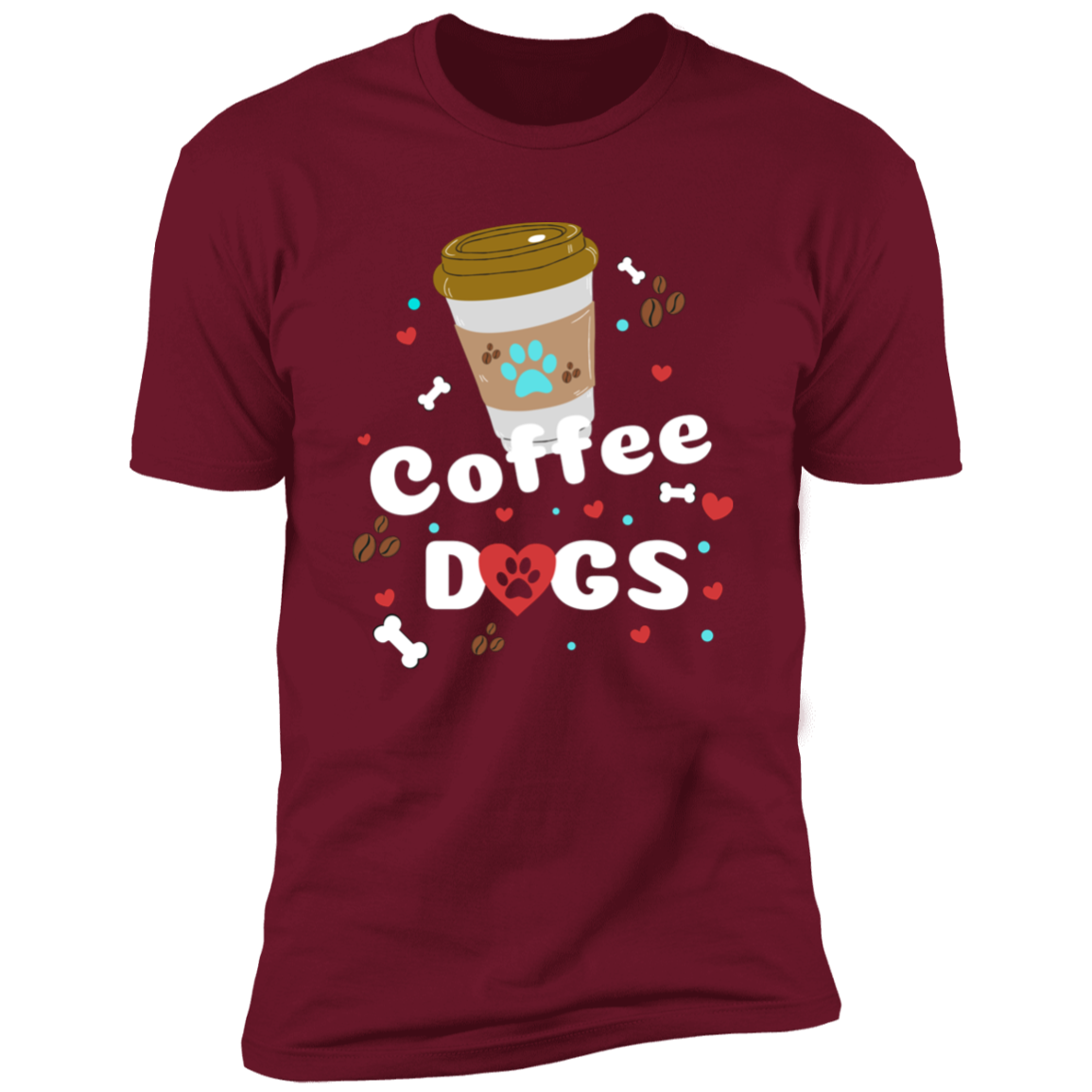 To go Coffee Dogs T-shirt, Dog Shirt for humans, in cardinal red