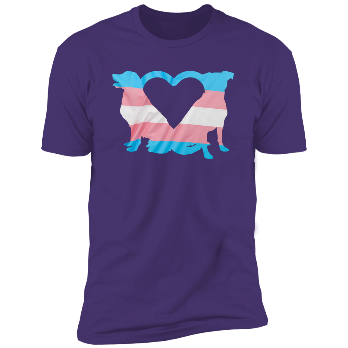 Trans Pride Dogs Heart Pride T-shirt, Trans Pride Dog Shirt for humans, in purple rush
