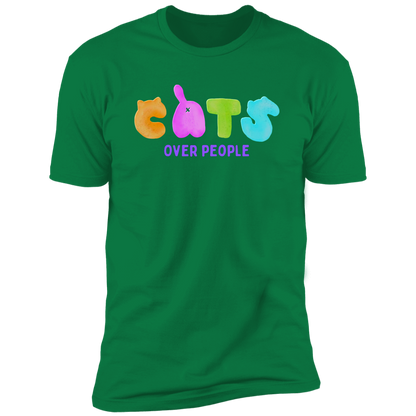 Cats Over People T-shirt, Cat Shirt for humans, in kelly green