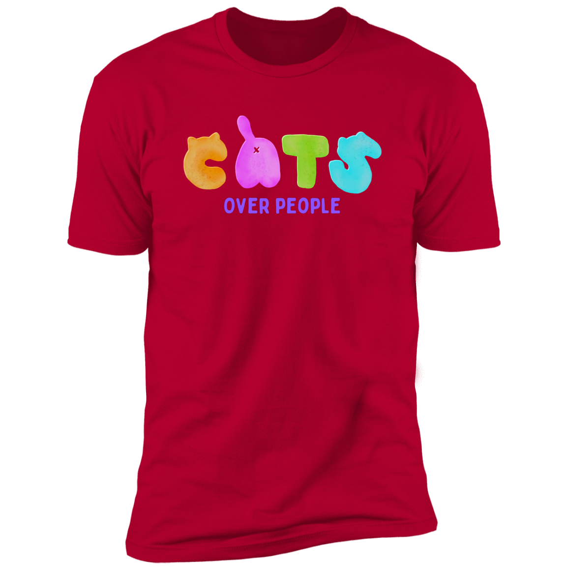 Cats Over People T-shirt, Cat Shirt for humans, in red