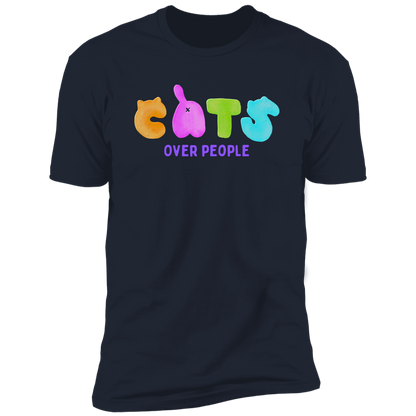 Cats Over People T-shirt, Cat Shirt for humans, in navy blue
