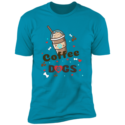 Blended Coffee Dogs T-shirt, Dog Shirt for humans, in turquoise