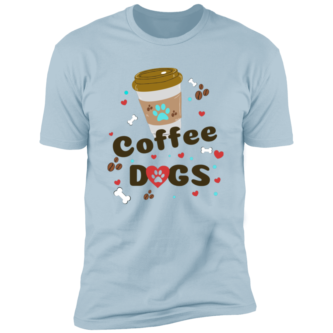 To go Coffee Dogs T-shirt, Dog Shirt for humans, in light blue