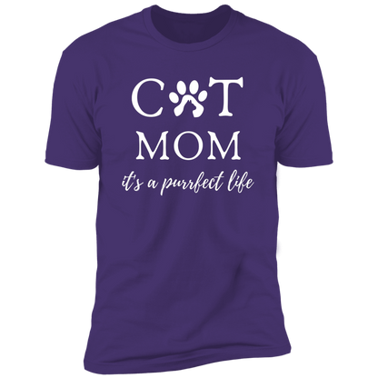 Cat Mom It's a Purrfect Life T-shirt, Cat Mom Shirt for humans, in purple rush