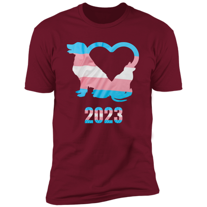 Trans Pride Dog & Cat Heart Pride T-shirt, Trans Pride Dog & Cat Shirt for humans, in cardinal Red