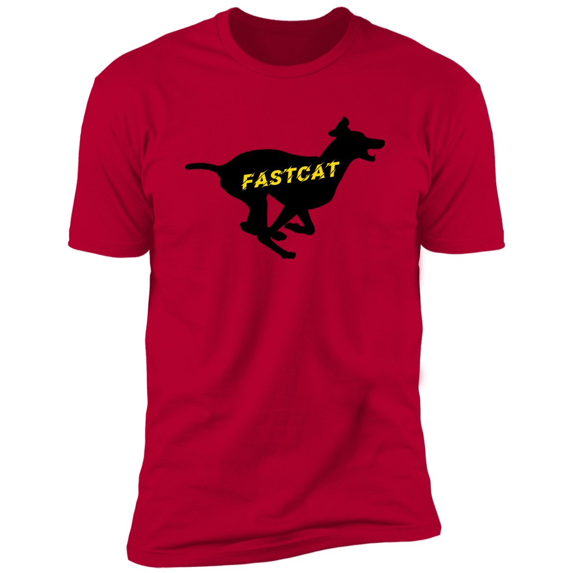 FastCAT Dog T-shirt, sporting dog t-shirt for humans, FastCAT t-shirt, in red