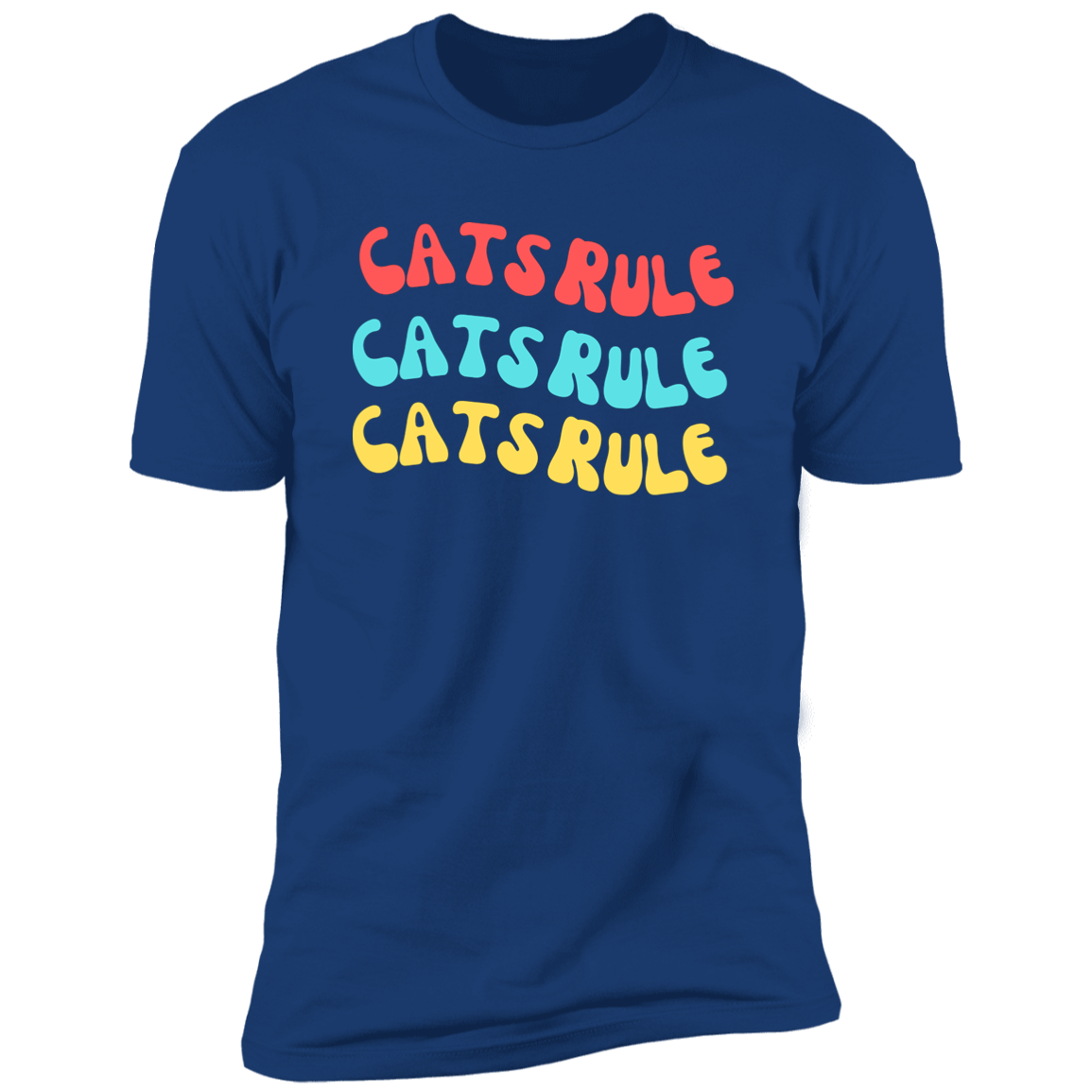 Cats Rule T-shirt, Cat Shirt for humans, in royal blue