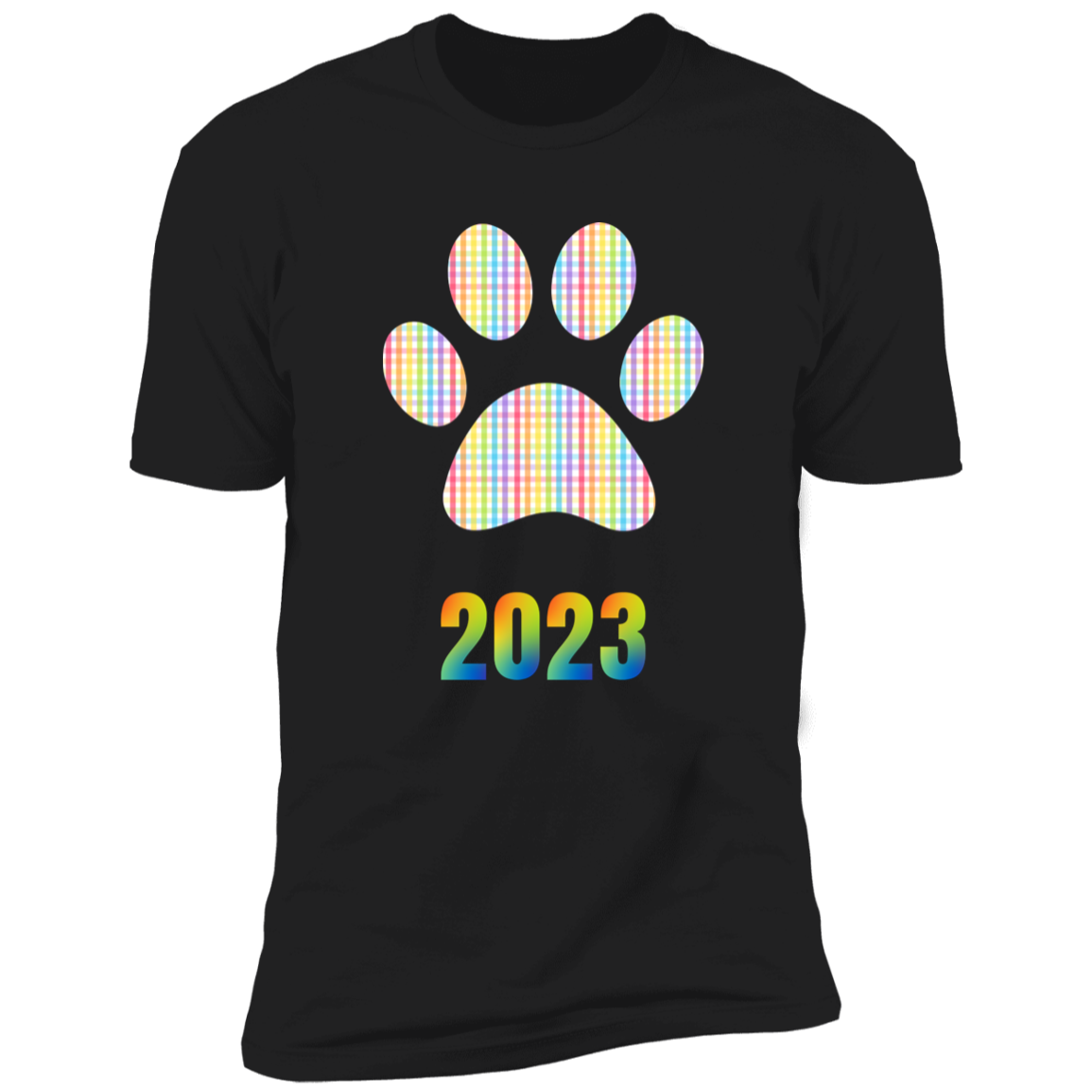 Pride Paw 2023 (Gingham) Pride T-shirt, Paw Pride Dog Shirt for humans, in blackPride Paw 2023 (Gingham) Pride T-shirt, Paw Pride Dog Shirt for humans, in black
