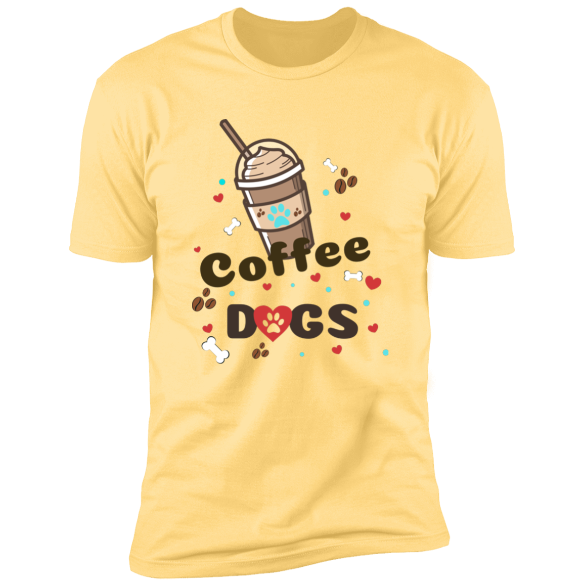 Blended Coffee Dogs T-shirt, Dog Shirt for humans, in banana cream