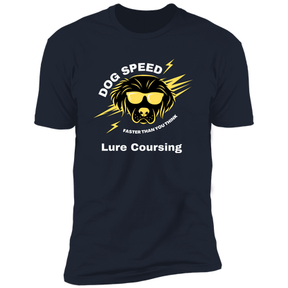 Dog Speed Faster Than You Think Lure Coursing T-shirt, Lure Coursing shirt dog shirt for humans, in navy blue