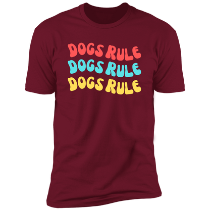 Dogs Rule Dog Shirt, dog shirt for humans, dog mom and dog dad shirt, in cardinal red