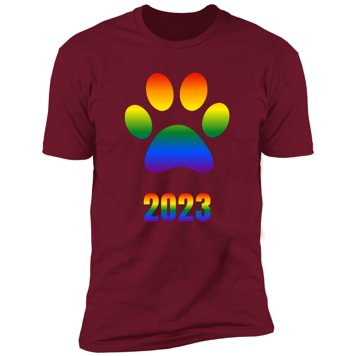 Dog Paw pride 2023 t-shirt, dog pride dog shirt for humans, in cardinal red