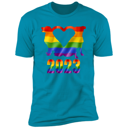 Dog Pride 2023, dog pride dog shirt for humans, in turquoise