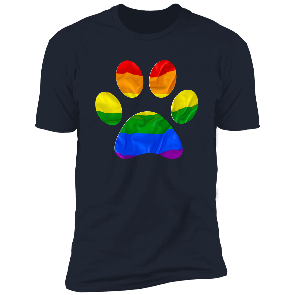Pride Paw Pride T-shirt, Paw Pride Dog Shirt for humans, in navy blue