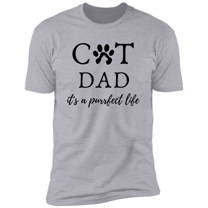 Cat Dad It's a Purrfect Life T-shirt, Cat Dad Shirt for humans, in light heather gray