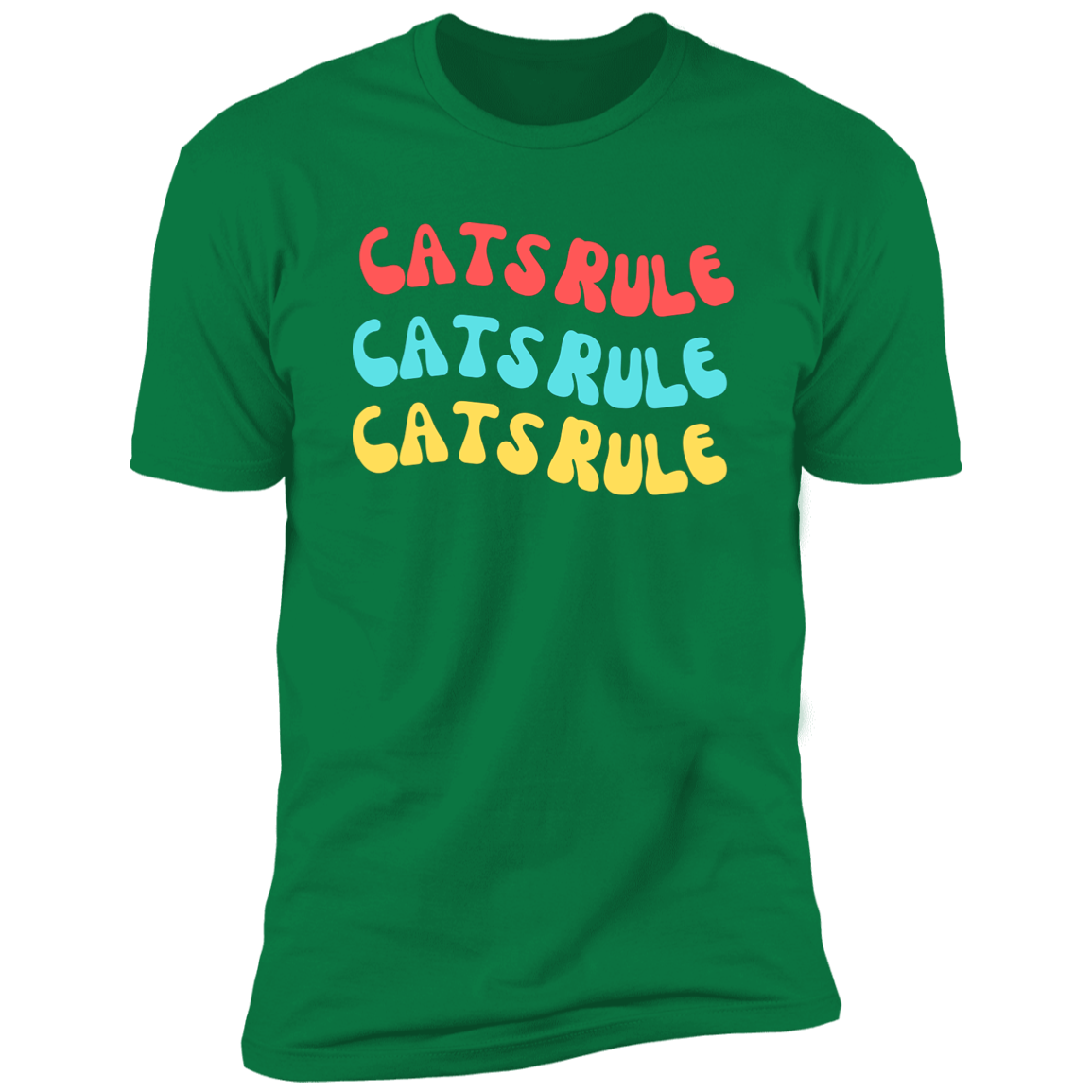 Cats Rule T-shirt, Cat Shirt for humans, in kelly green