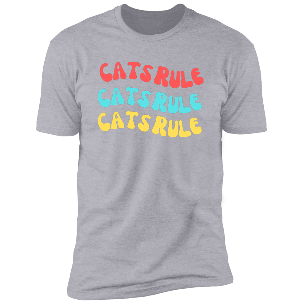 Cats Rule T-shirt, Cat Shirt for humans, in light heather gray