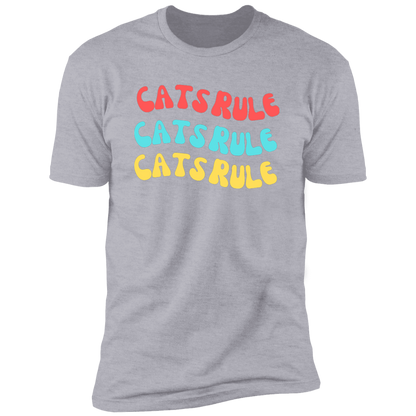 Cats Rule T-shirt, Cat Shirt for humans, in light heather gray